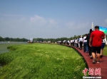 嘉宾参观太阳湖湿地公园 张桂芹 摄 - 中国新闻社河北分社