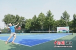 图为网球爱好者在培训基地练习。 王林 摄 - 中国新闻社河北分社
