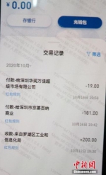 深圳一中奖者的数字人民币红包的交易记录。 - 中国新闻社河北分社