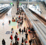 资料图：旅客在武汉火车站站台准备乘坐高铁列车。 图片来源：视觉中国 - 中国新闻社河北分社