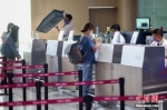 乘客在南京禄口国际机场T1候机楼内办理乘机手续。泱波 摄 - 中国新闻社河北分社
