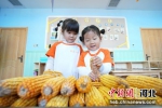 图为巨鹿县第八幼儿园的同学们在了解粮食知识。 马羚 摄 - 中国新闻社河北分社