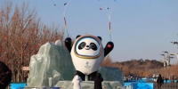1月10日，2022年北京冬奥会吉祥物“冰墩墩”和冬残奥会吉祥物“雪容融”亮相奥林匹克公园，吸引众多游人合影留念。图片来源：ICphoto - 中国新闻社河北分社