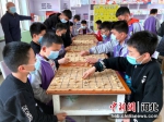 武强县豆村镇明德小学象棋社团的孩子们在下象棋。 苏小立 摄 - 中国新闻社河北分社