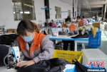 图为邯郸市曲周县童车产业园内，工人们正在生产线上忙碌。　王海晓 摄 - 中国新闻社河北分社