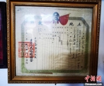 彭良君收藏的1950年的土地执照 张桂芹 摄 - 中国新闻社河北分社