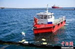 海上作业船进行溢油回收清除工作。　赵亮 摄 - 中国新闻社河北分社